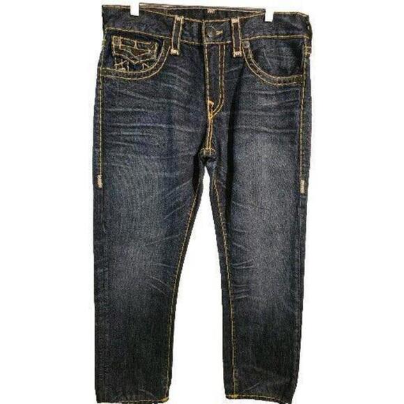 True Religion Ricky SUPER Stitch Geno Slim Fit Mens Blue Jeans 32‎ x 27 (EA-5) - Picture 13 of 16